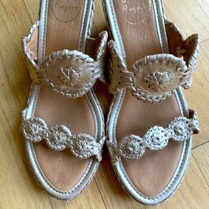 Jack Rogers Platinum Woven Wedge Sandal